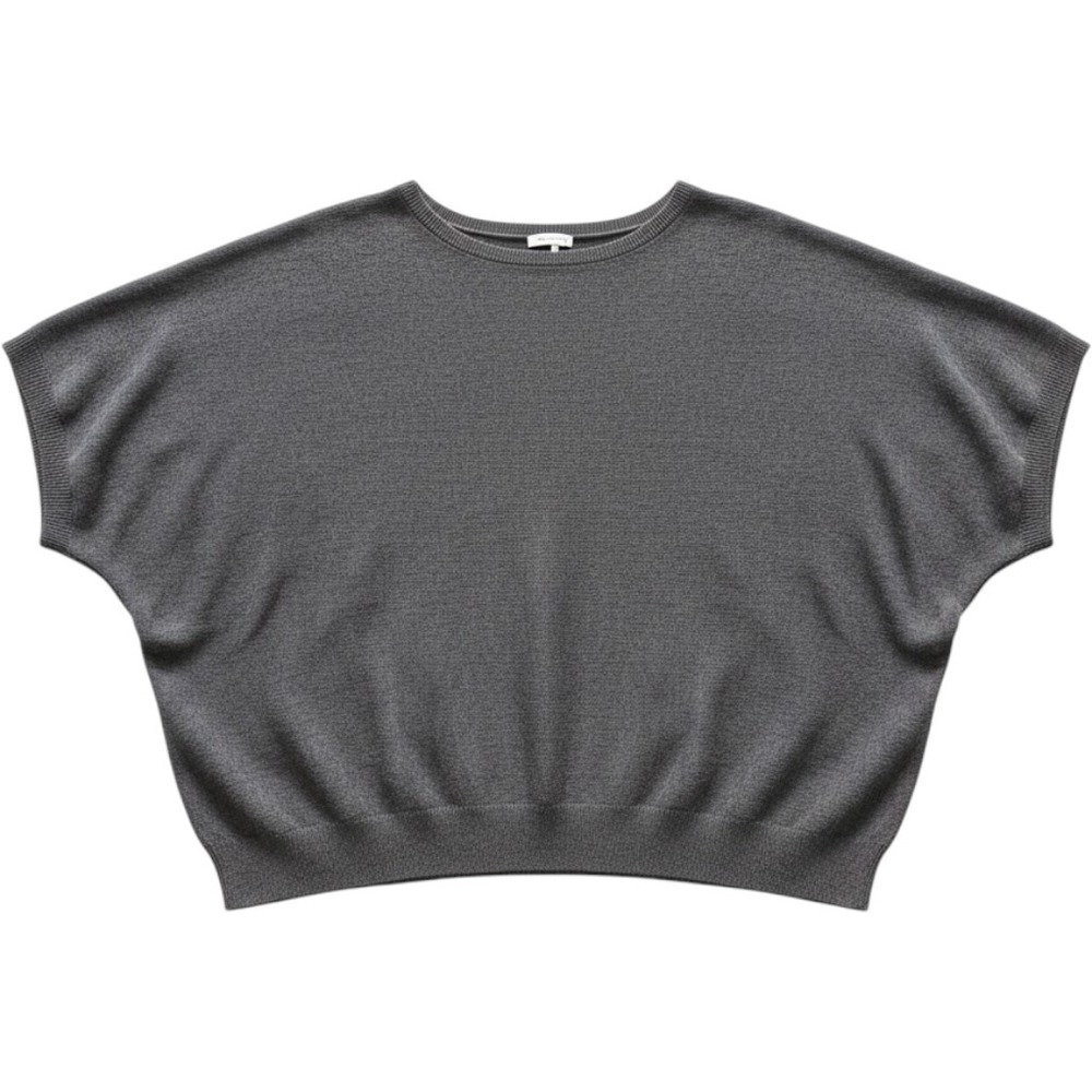 Quince Dolman Light Cotton Cashmere Sweater Heather Charcoal Grey XL Link-Stitch